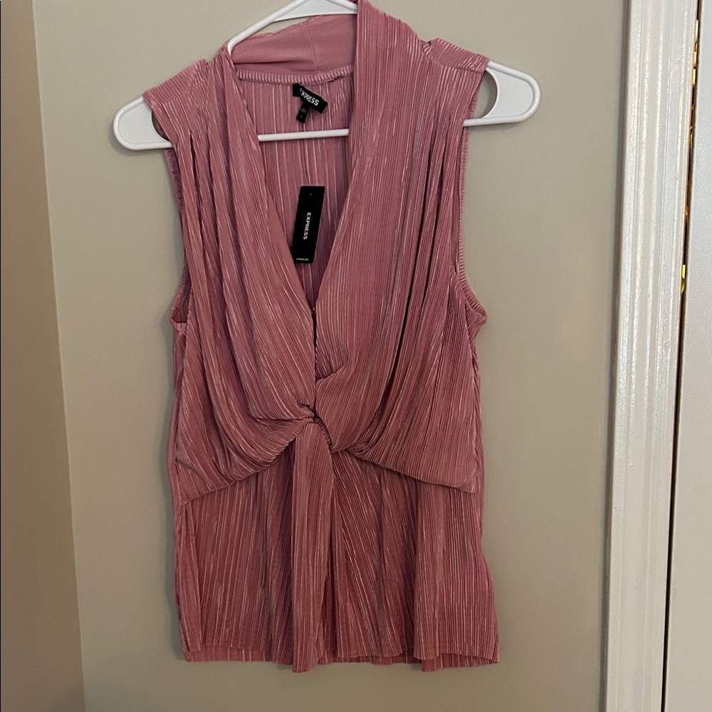 Express Mauve Twist Front Blouse